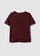 Red pure cotton T-shirt with floral print, regular fit_6