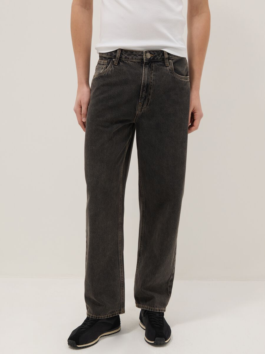 Black Baggy Cotton Jeans_2