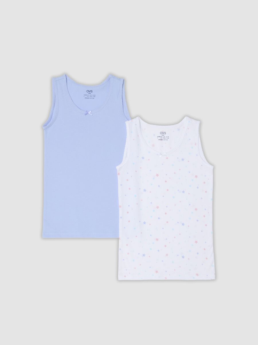 2-pack of multicolour organic cotton vests with print for girls_0