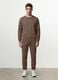 Brown cotton-blend joggers, regular fit_0