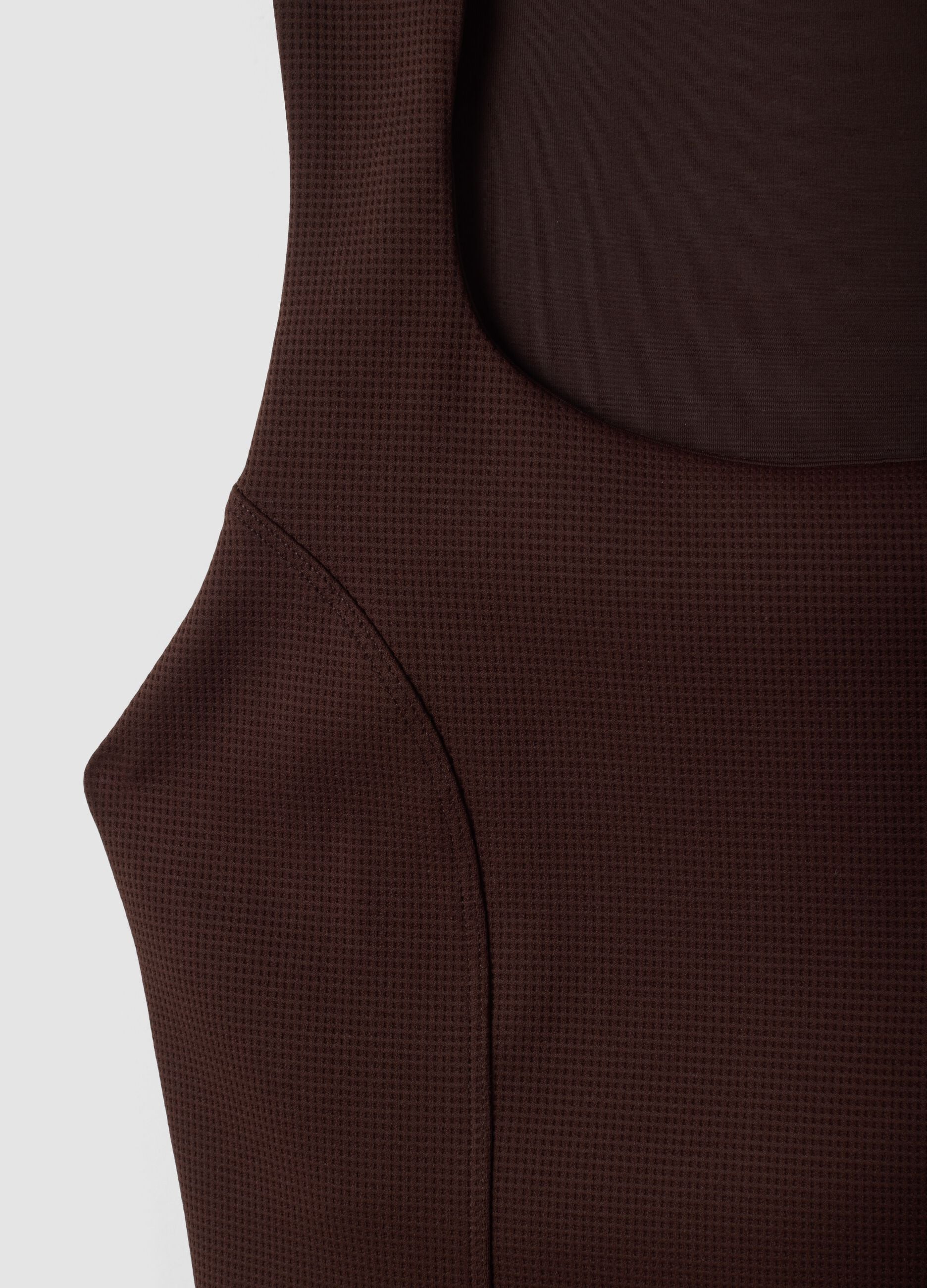 Brown cropped sports top in breathable stretch fabric ALTAVIA STUDIO