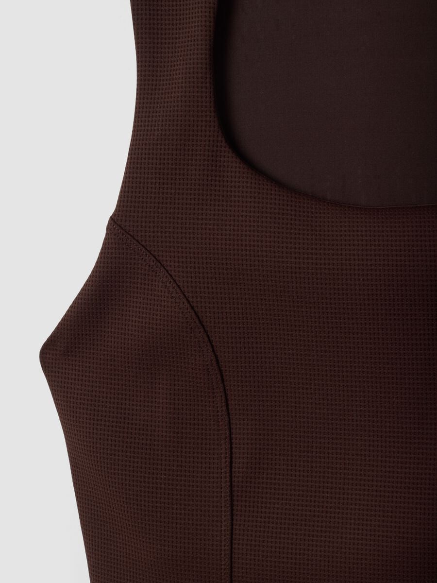 Top marrone crop in tessuto elasticizzato traspirante ALTAVIA STUDIO_8