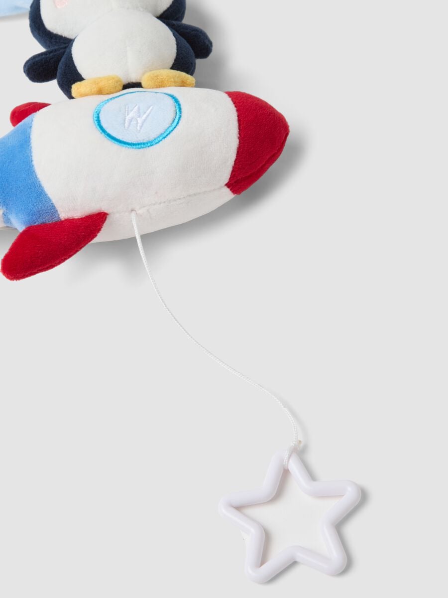 Blue rocket musical mobile with penguin_1