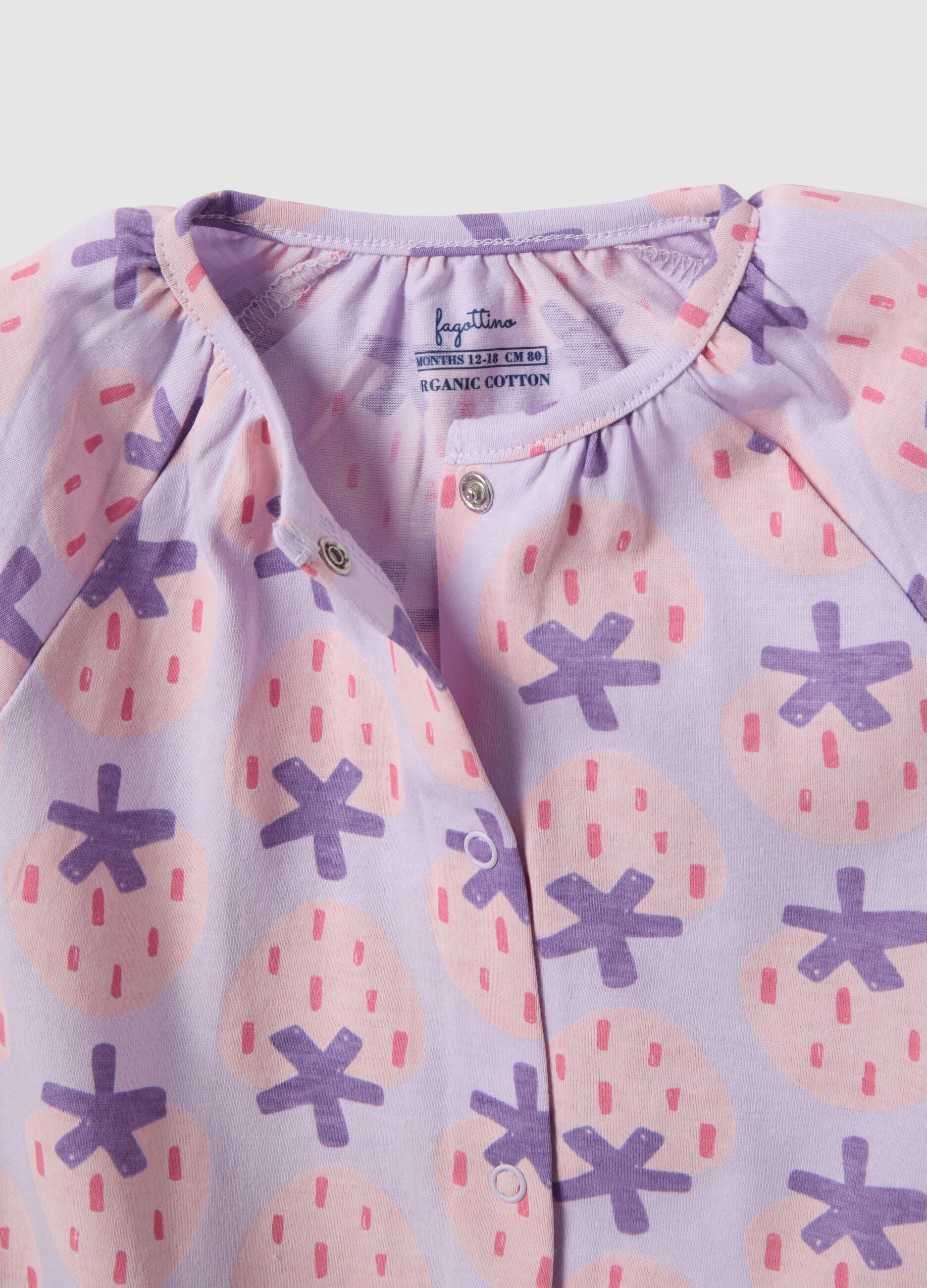 Set of two colourful cotton baby rompers with prints