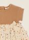 Multicoloured stretch cotton dress with print for baby girls_1