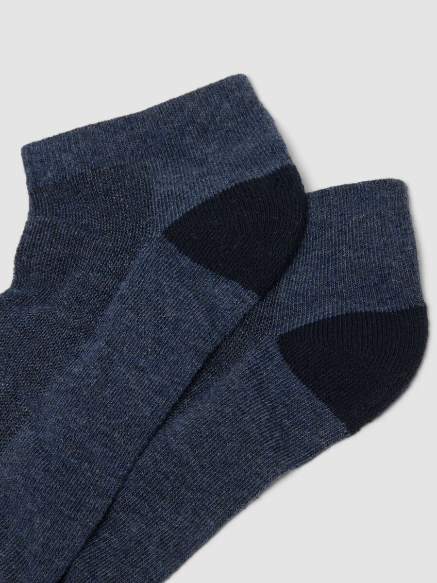 3-pack of blue ankle sports socks in stretch organic cotton_1