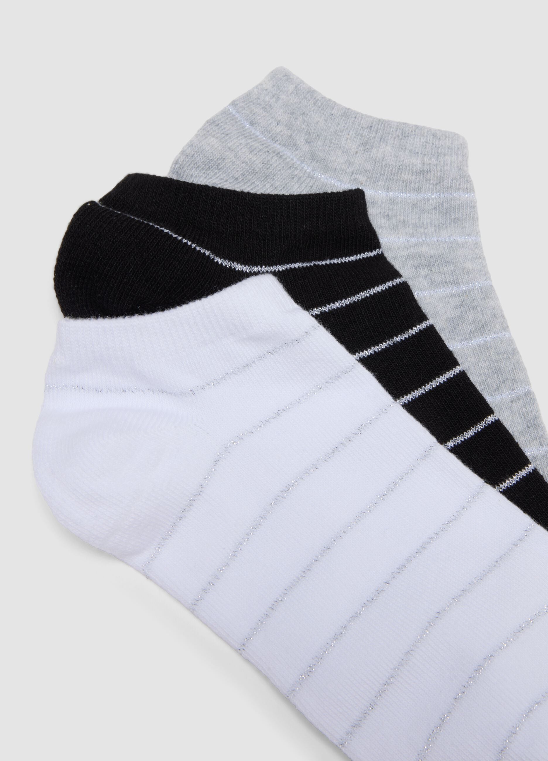 Seven-pack of multicolour organic cotton no-show socks