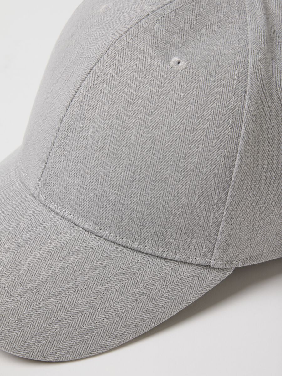 Cappello da baseball in puro cotone grigio regular fit_2