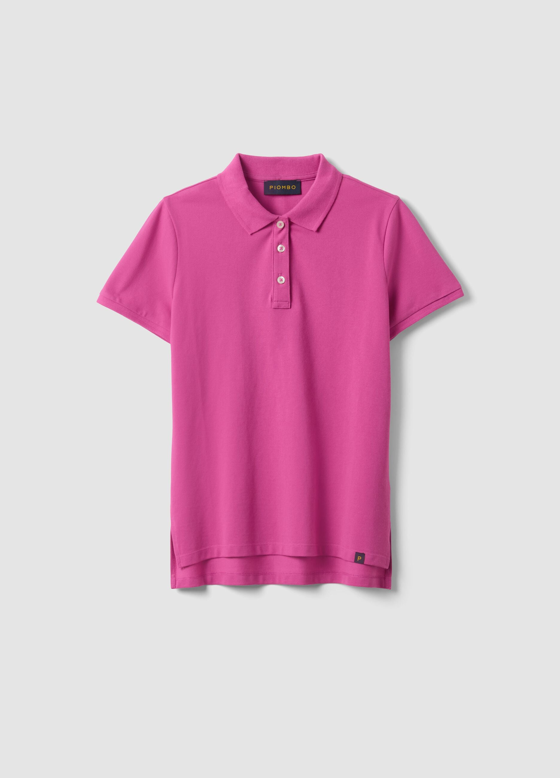 Pink organic cotton polo shirt, regular fit