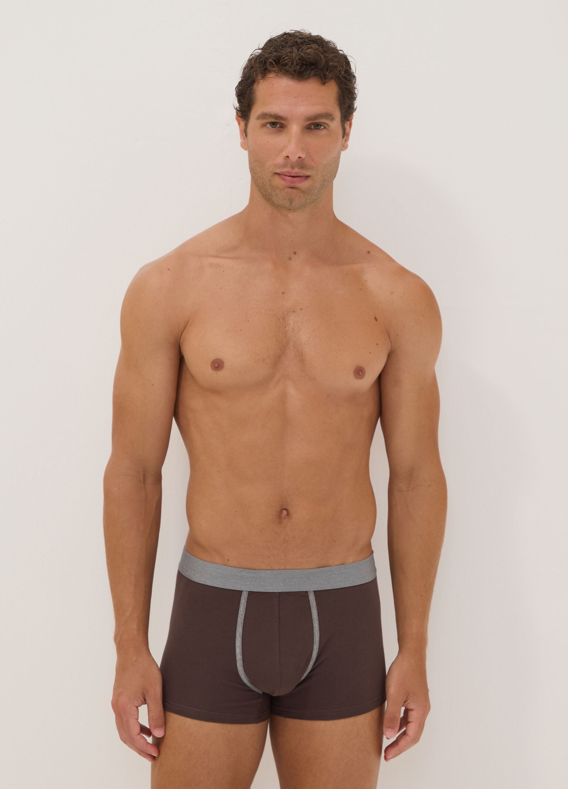 Three-pack of multicolour striped stretch organic cotton boxers