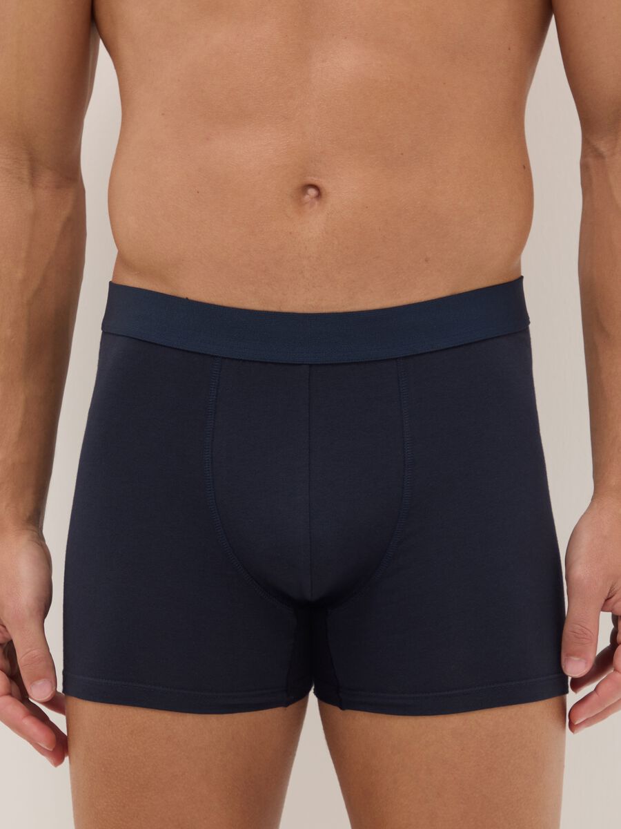 3-pack blue midi boxers in stretch organic cotton, regular fit_1