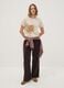 Brown viscose-blend wide-leg jogger trousers_0