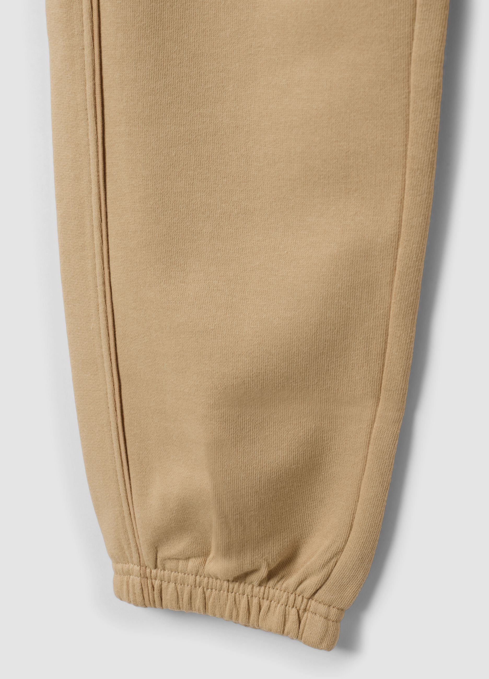 Beige organic cotton comfort-fit joggers for boys