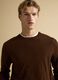 Brown crew-neck jumper in cotton and cashmere blend, regular fit_2