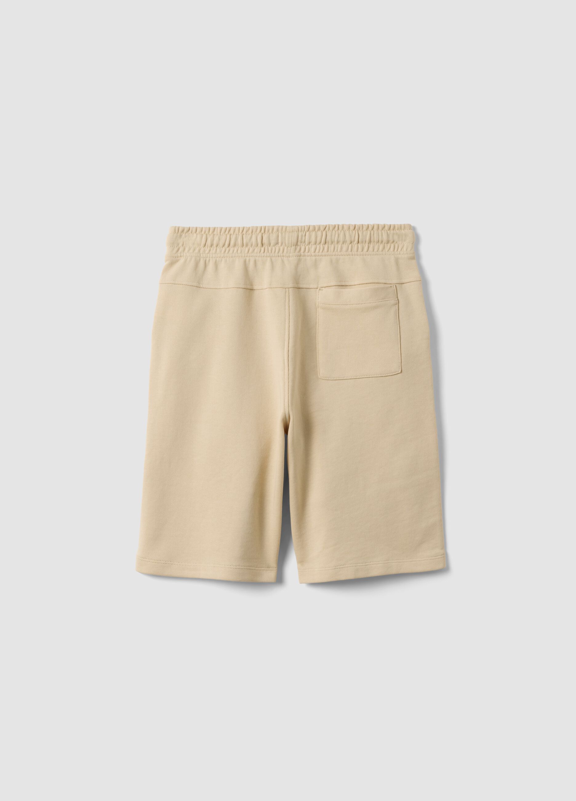 Boys&rsquo; beige pure cotton comfort-fit shorts