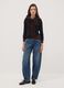 Black stretch viscose crew-neck slim-fit T-shirt_1
