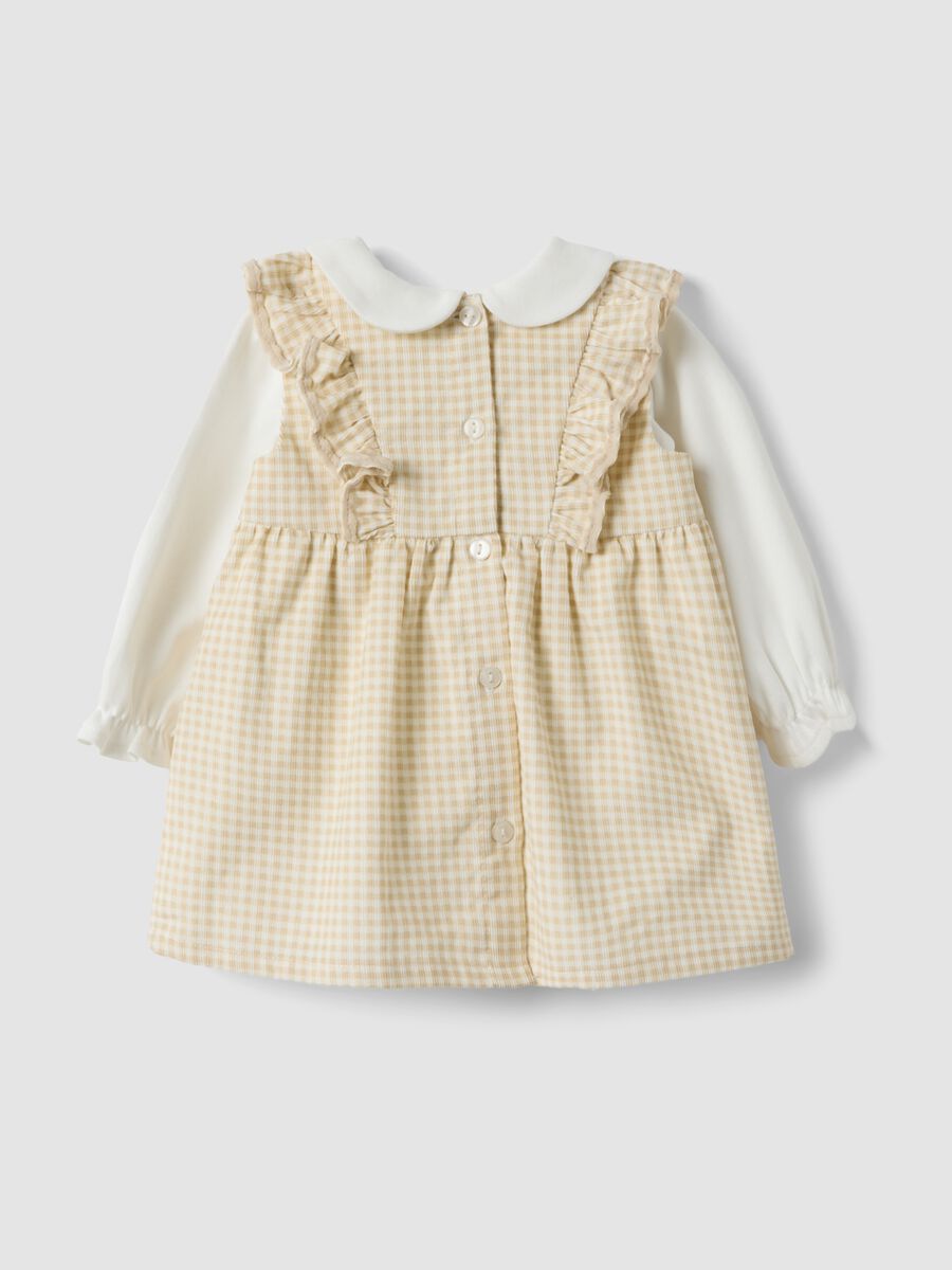 Yellow and white set in pure organic cotton for baby girl_1