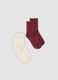 Two-pack of red and white stretch-fabric socks_0