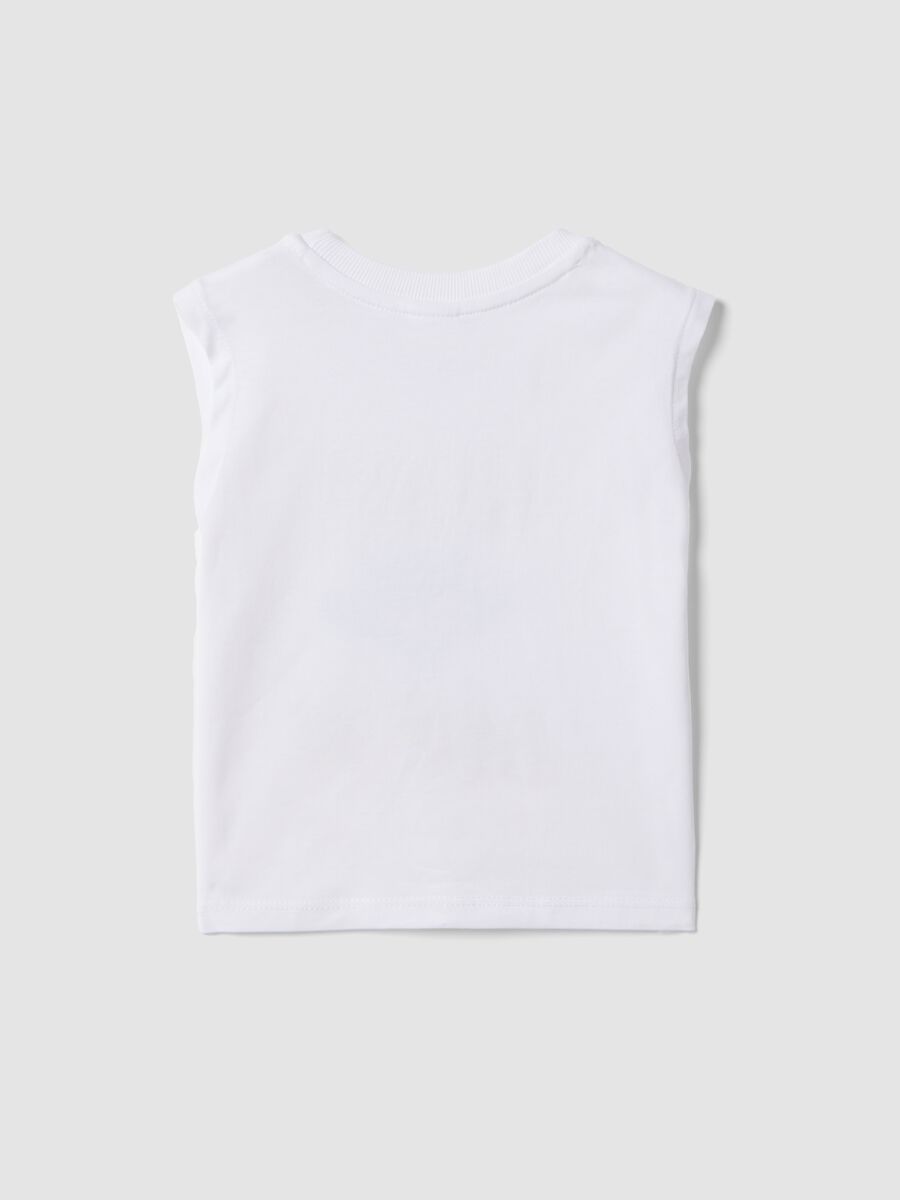 Tank top in puro cotone bianco da bimbo regular fit con stampa Batman_1