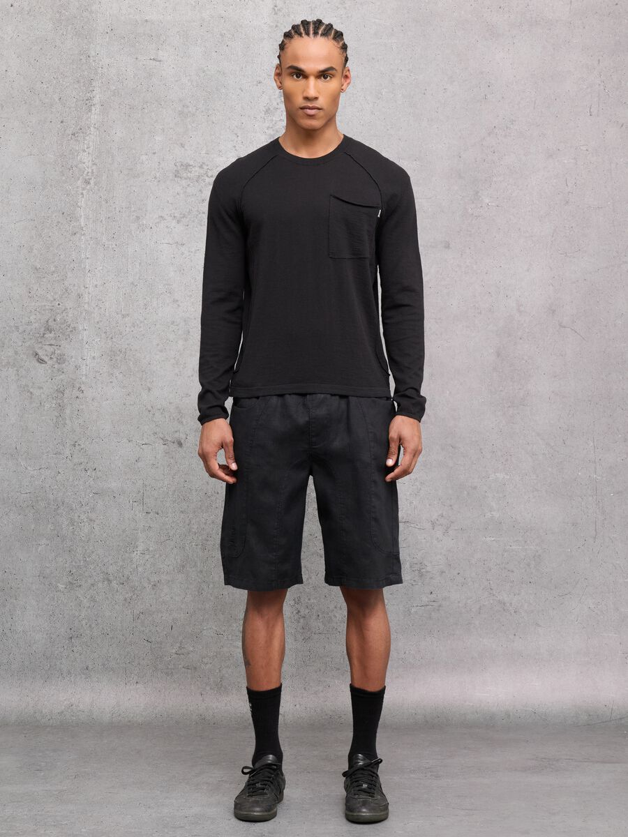 Black Knit Long-Sleeve T-Shirt_4