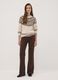 Beige Jacquard Jumper with High Neck_2