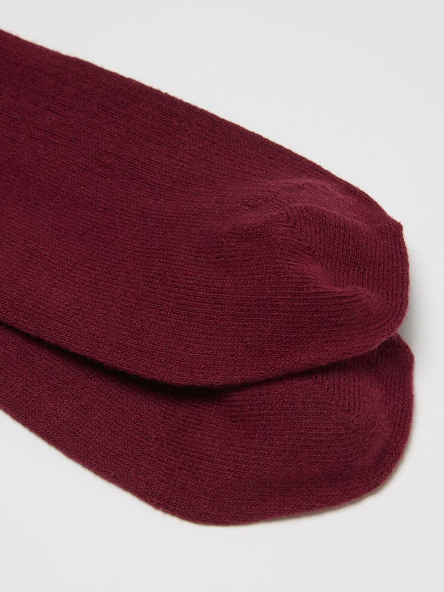 Red midi socks in cotton blend_2