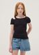 Black organic cotton T-shirt with cut-out shoulder_0