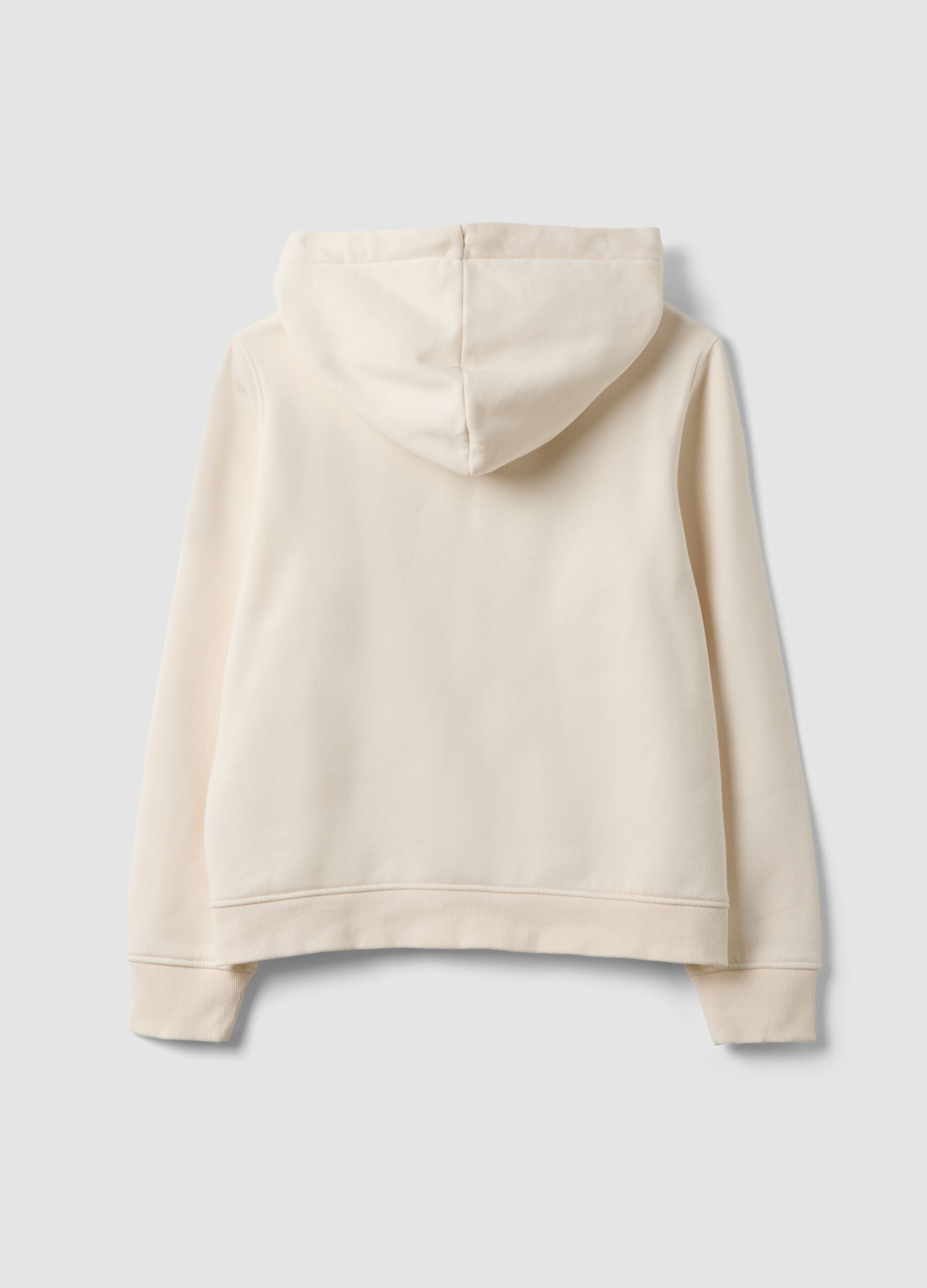 White cotton-blend regular-fit hoodie