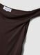 Brown stretch viscose T-shirt with Bardot neckline_5