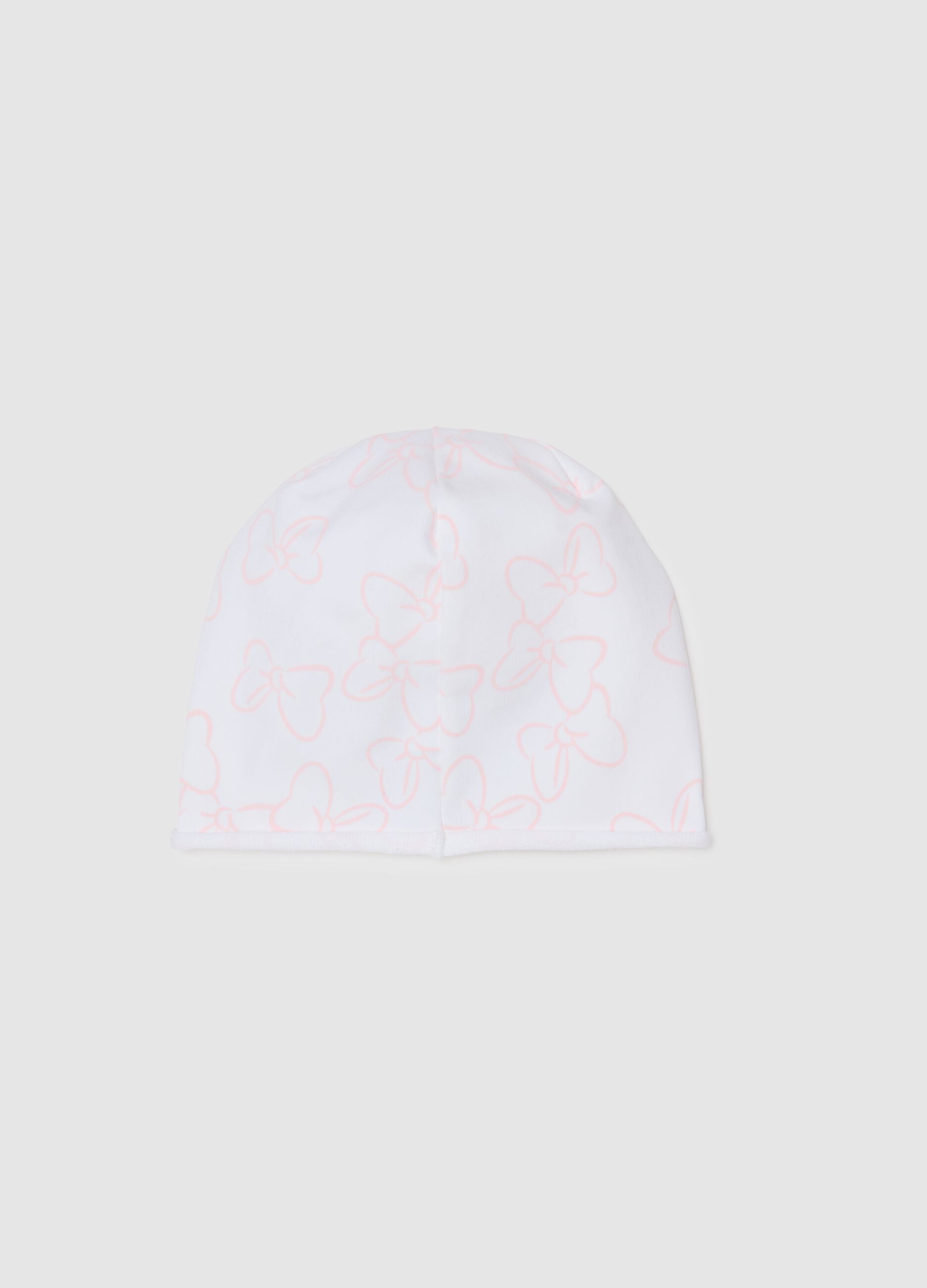 Girl's multicolour stretch cotton hat with print