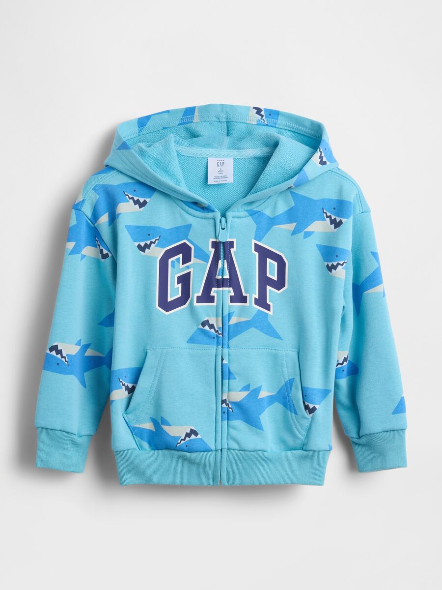 Cotton-blend zip-up hoodie_0