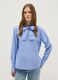Multicolour striped shirt in pure cotton regular fit with band collar_1
