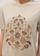 Beige short sleeve pure cotton t-shirt with regular fit and beads_3