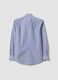 Blue striped cotton-blend button-down shirt, easy iron, slim fit_5