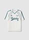 White relaxed fit V-neck t-shirt with sporty details_4