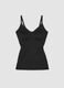 Black stretch-fabric vest top with plunging neckline_4