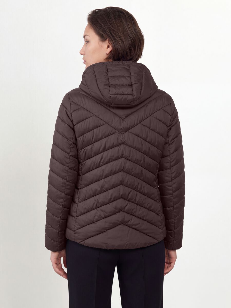 Ultralight purple quilted hooded jacket with zip, regular fit_3