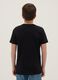 Regular fit boys' black pure cotton T-shirt with lettering_1