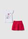 Multicolour elasticated cotton top and skirt set for girls featuring Minnie_0