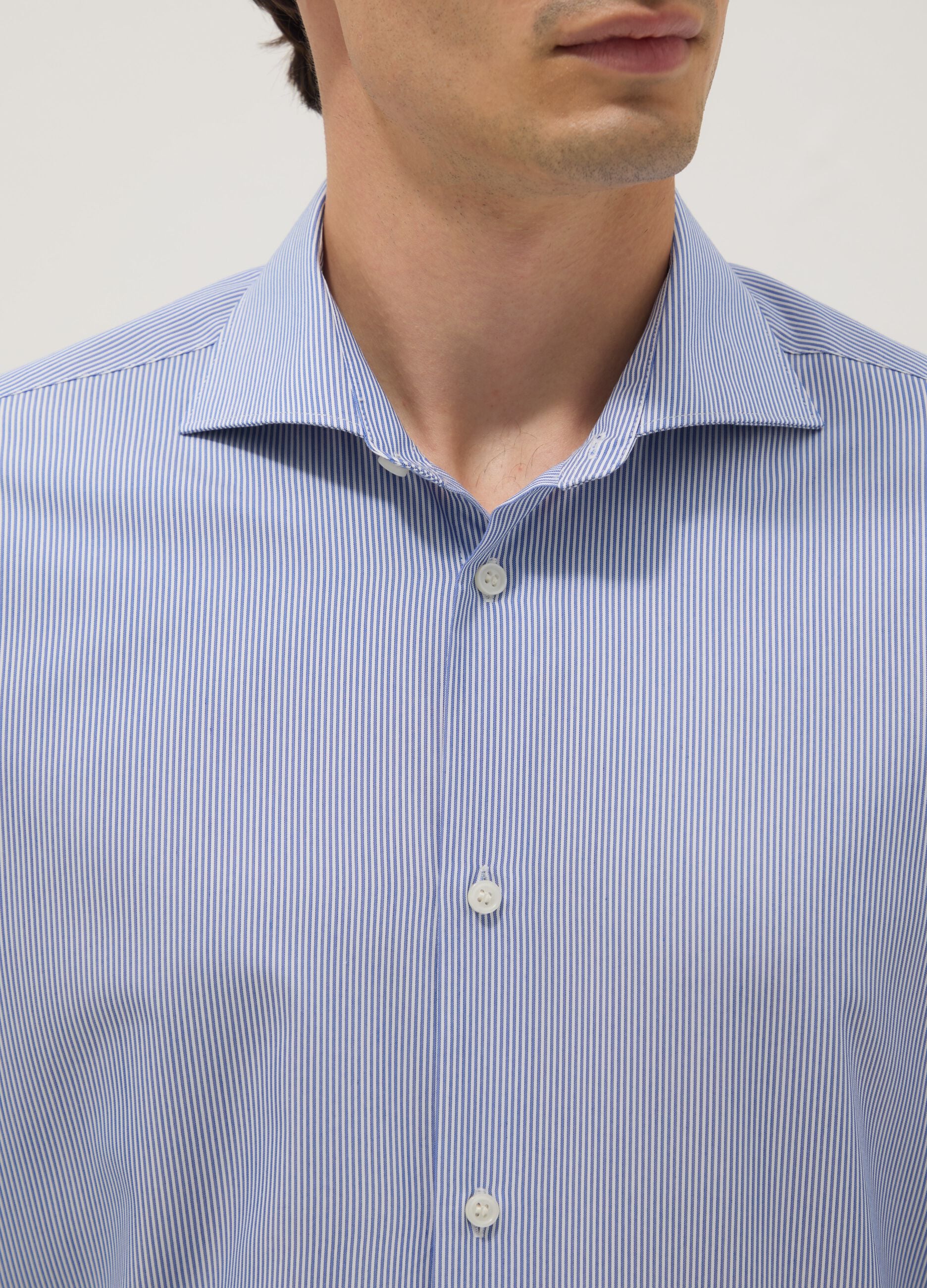 Multicolor striped lyocell blend shirt regular fit