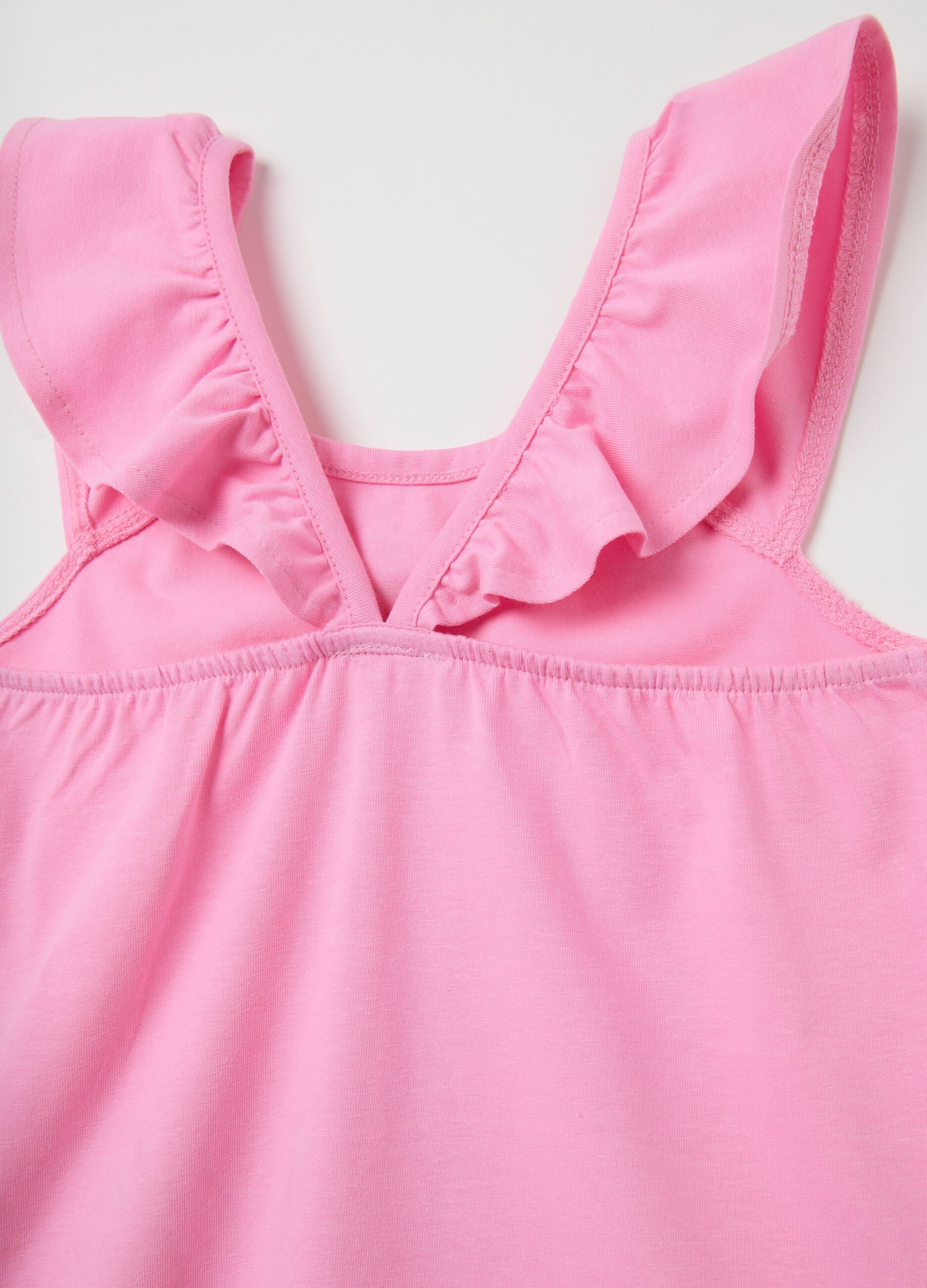 Girls' stretch cotton pink top with regular fit
