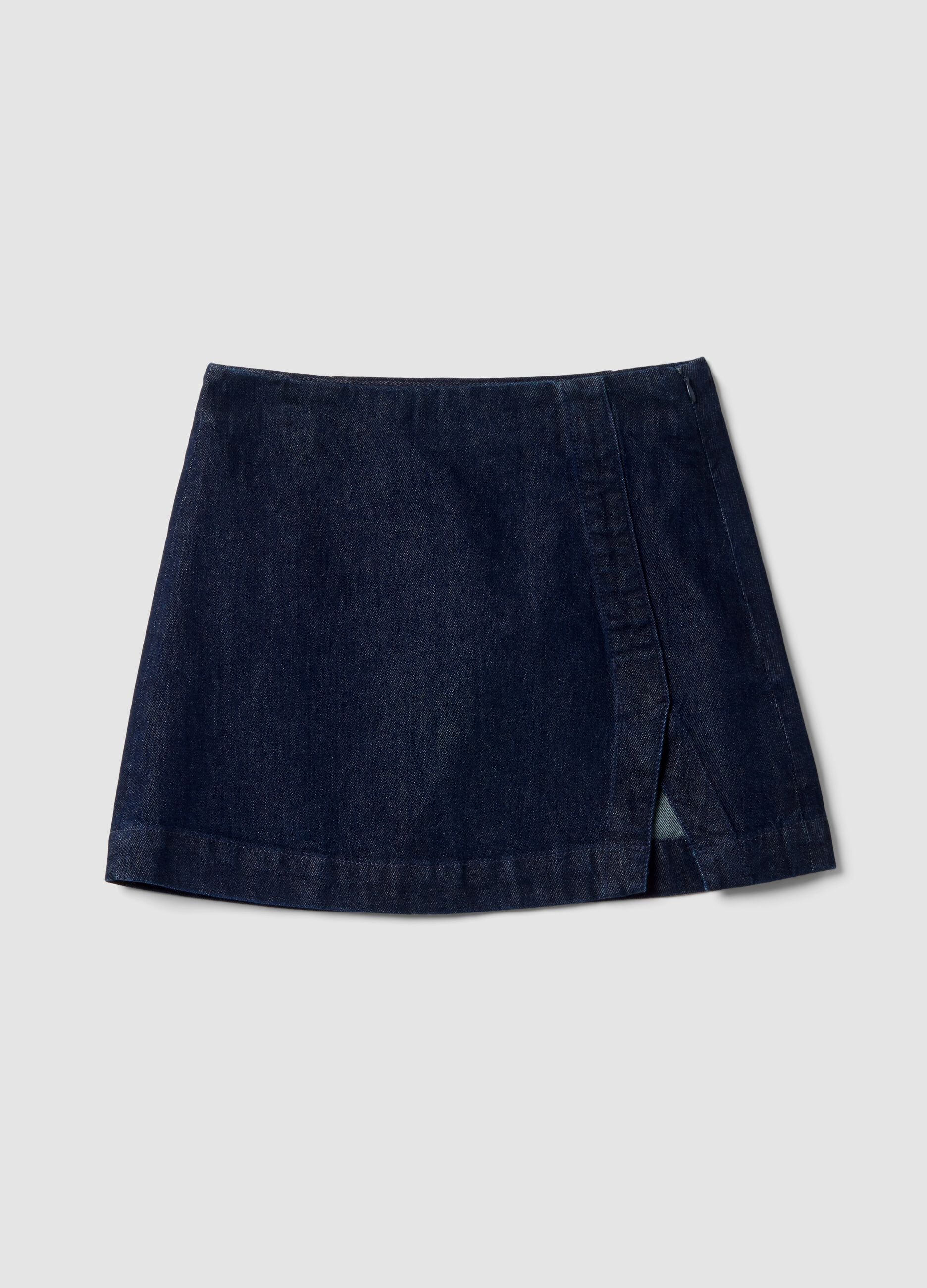 Blue pure cotton denim skirt