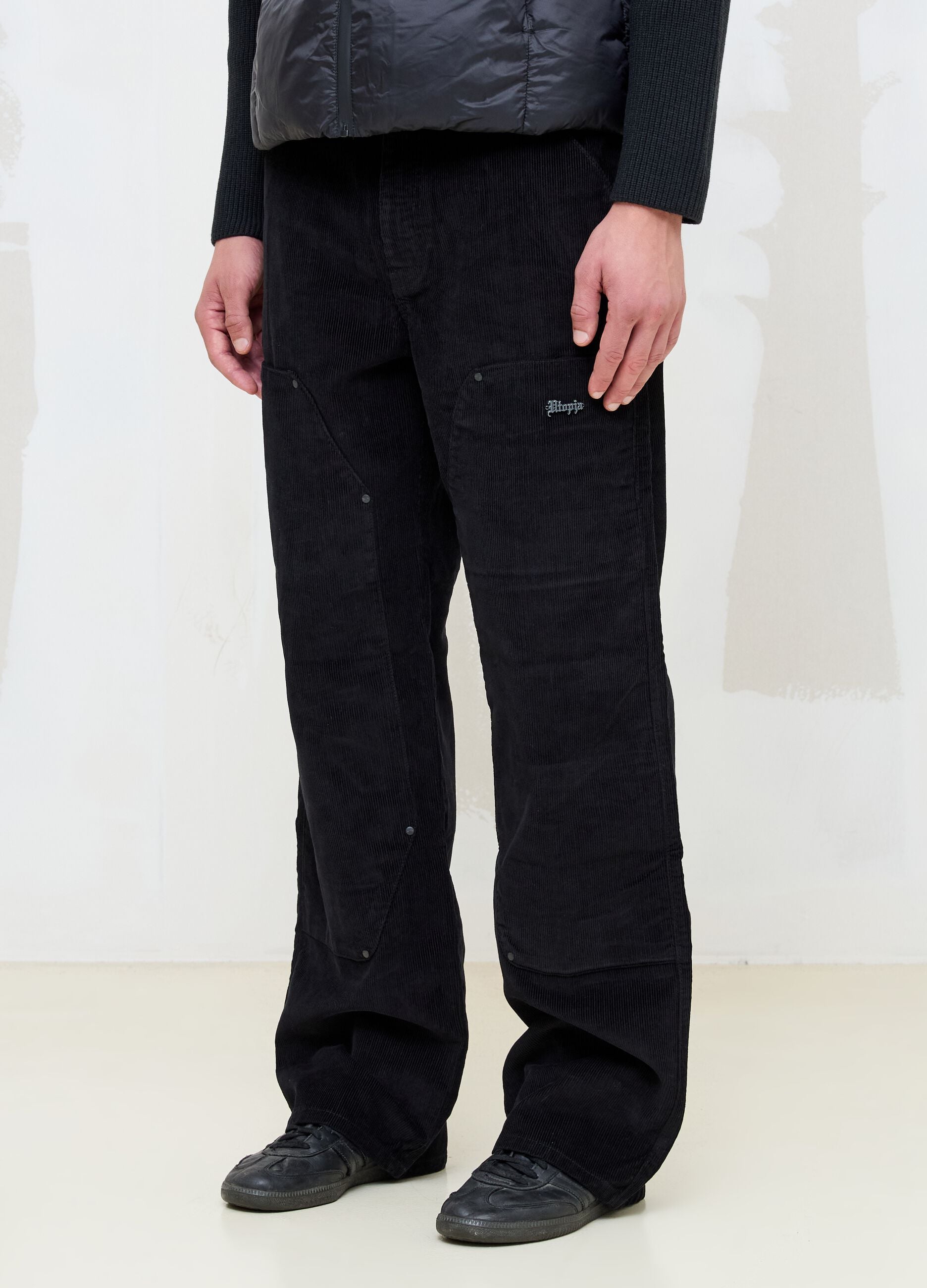 Black Corduroy Carpenter Trousers