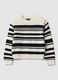 White striped cotton-blend crew-neck top for girls_1