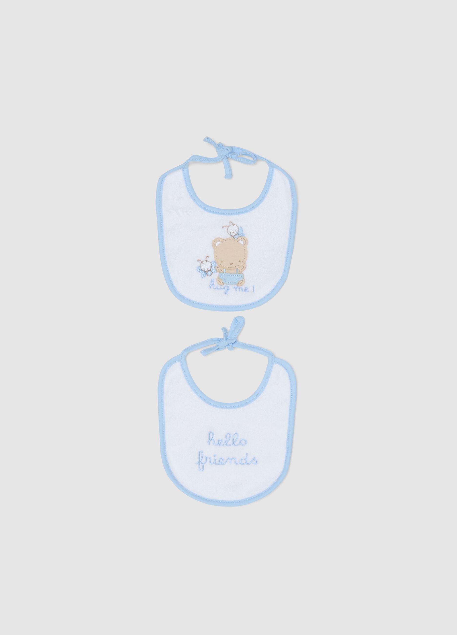 Newborn Multicolour Pure Cotton Bib Pack with Embroidery
