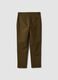 Green slim-fit stretch cotton trousers_5