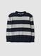 Multicoloured pure cotton striped oversized top for boys_0