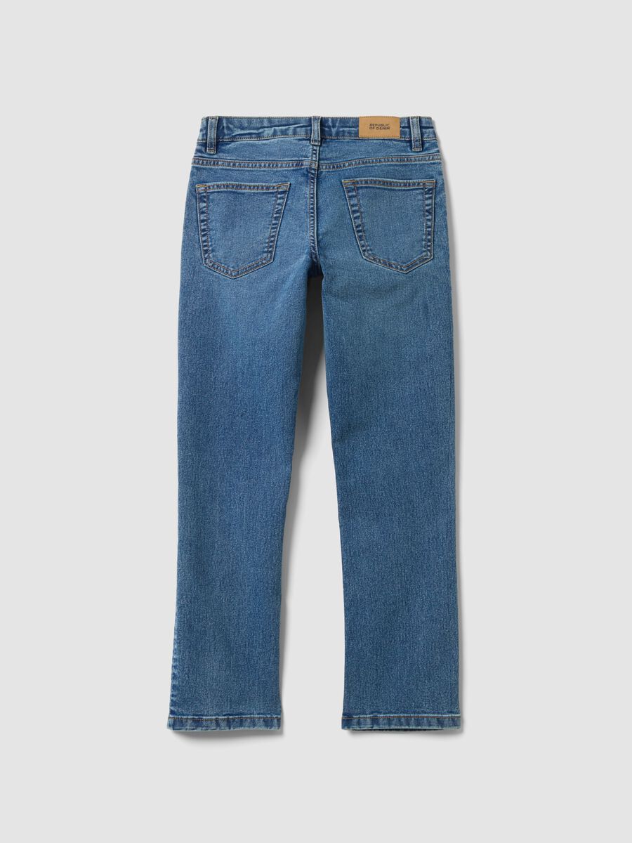 Boys&rsquo; regular-fit blue stretch cotton jeans_2