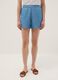 Light blue denim shorts in pure lyocell with elasticated waist, regular fit_1