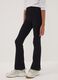 Black flared leggings in stretch cotton_1